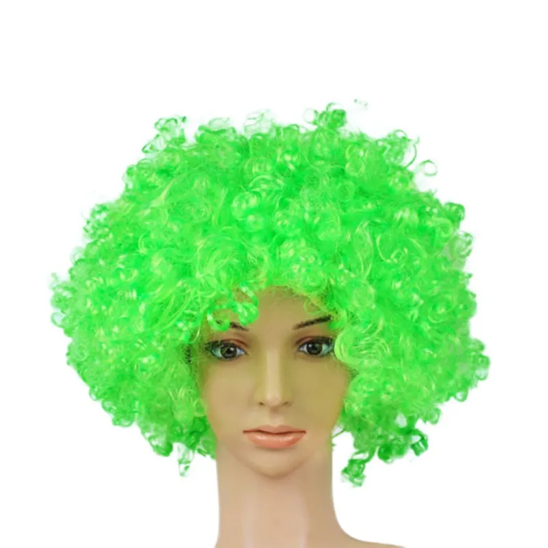 Хэллоуин диско клоун кудрявый афро Цирк причудливое платье волосы парики Рождественский карнавальный костюм футбольный вентилятор Косплей парики - Цвет: 2