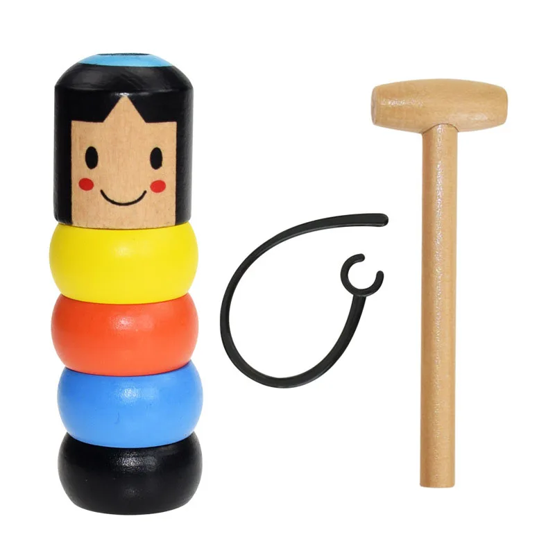 

Does not fall villain Wooden Man Magic Toy christmas decorations for home Magic Tricks Close Up Stage Magic Props Fun Toy B1025
