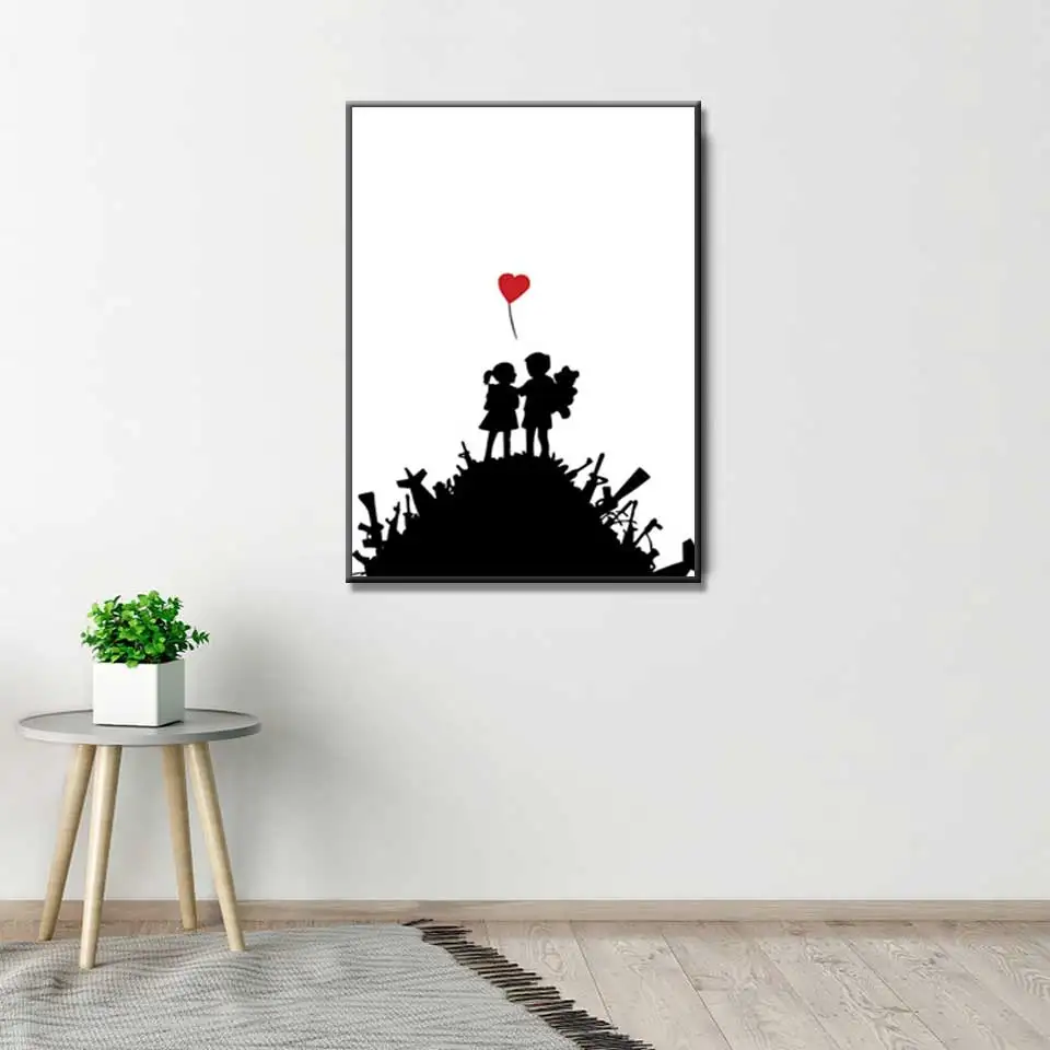 Banksy Graffiti Modern Street Art Painting Silk Canvas posters and prints wall pictures for living room Home Decor | Дом и сад