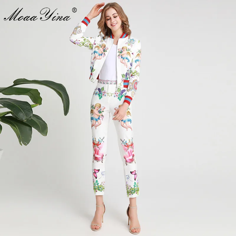 MoaaYina/модный дизайнерский комплект весна осень женские топы на молнии с длинными