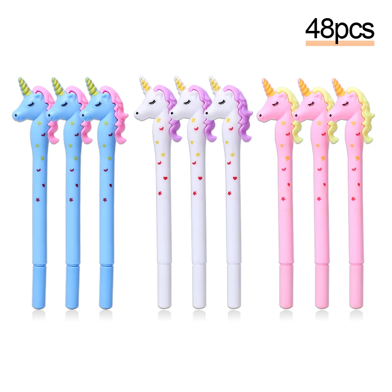 48 шт./компл. Фантастическая Милая гелевая ручка с единорогом каваи кошка утка