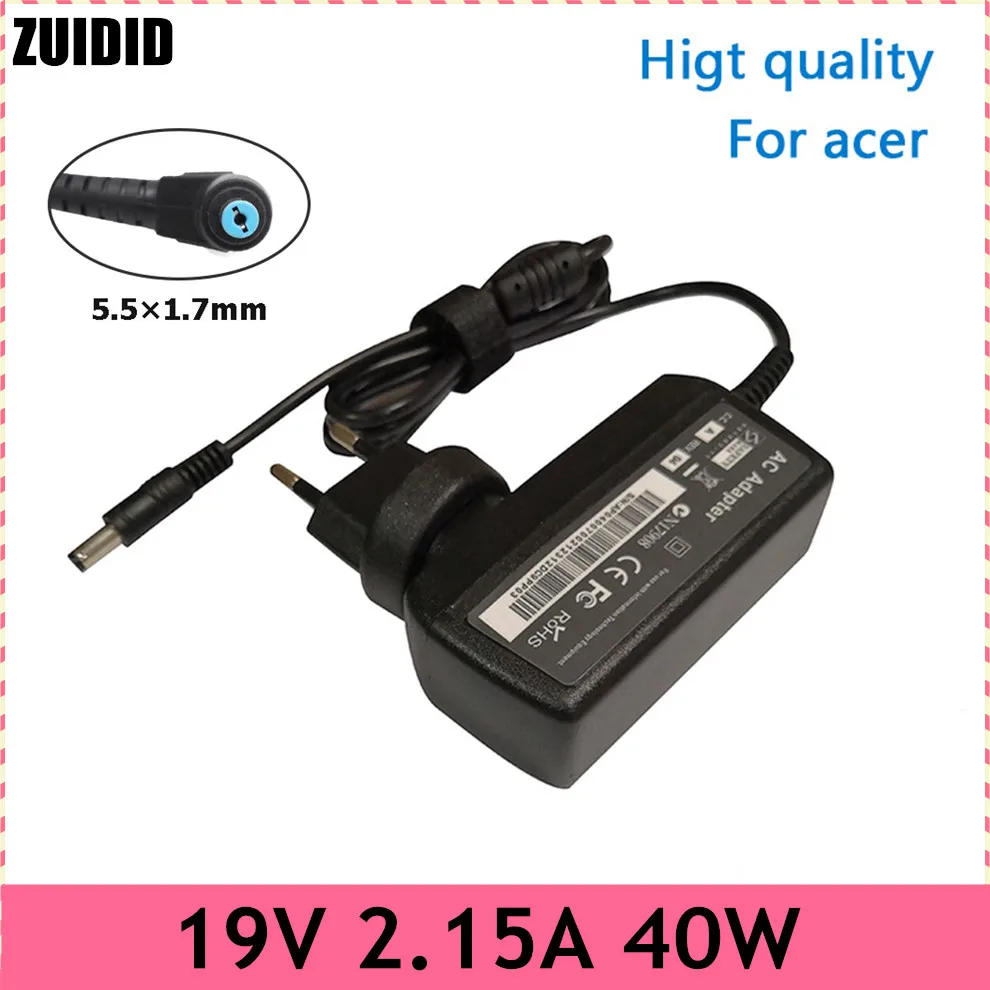 

19V 2.15A 40W 5.5*1.7mm Netbook Power Adapter for Acer Aspire One D255e D257 ZG8 ZG5 W10-040N1A ZE6 ZE7 ZH9 Portable Charger