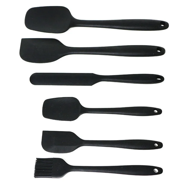 

6pcs/set Silicone Spatula Mixing Pastry Scraper Non Stick Butter Spreader Jar Blender Cooking Spatula Kitchen Baking Accessories