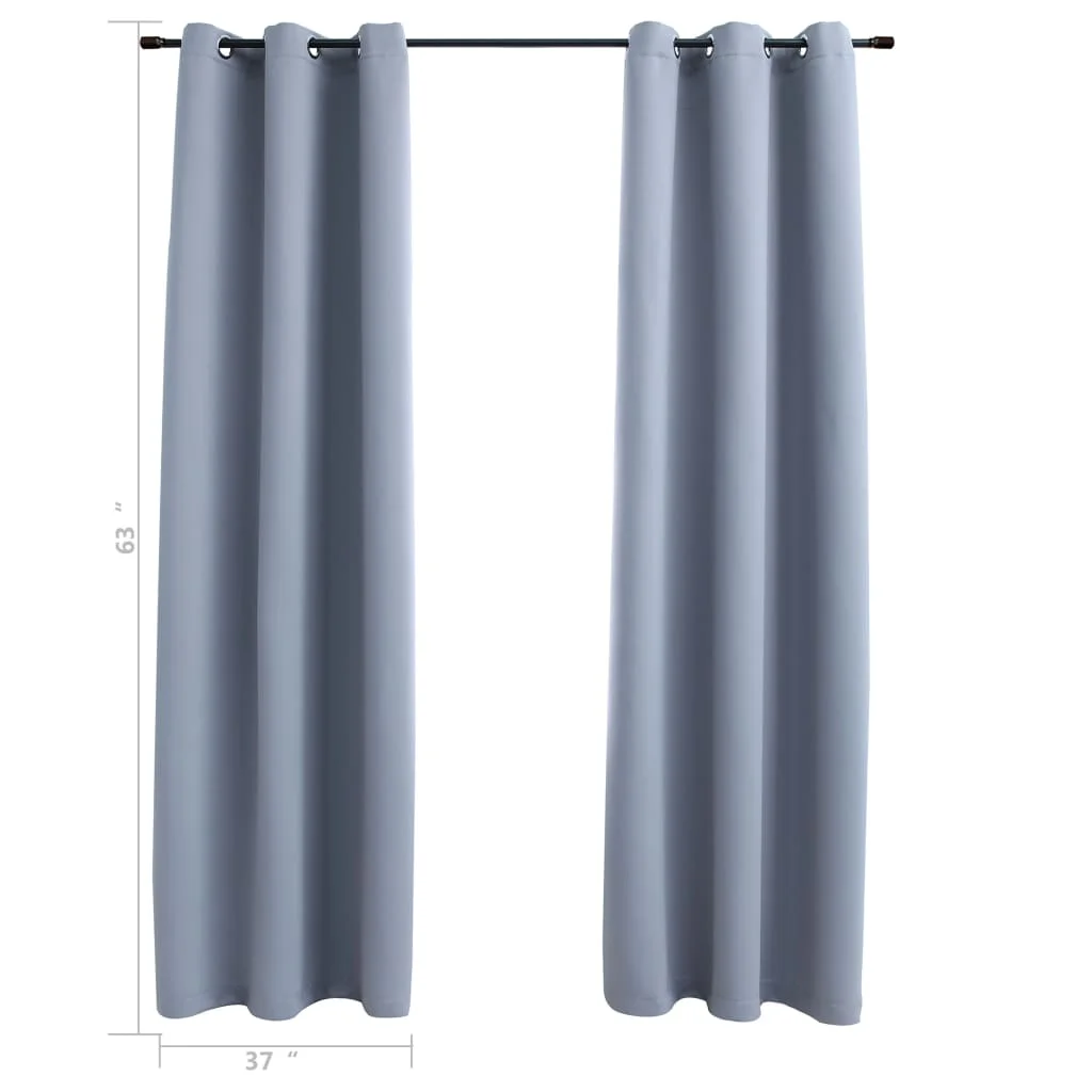 

Blackout Curtains with Rings 2 pcs Gray 37"x63" Fabric Free Shipping in the United States