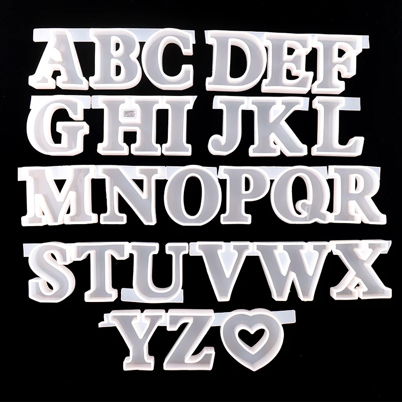 

TC159 27 Pcs Letters Resin Mold Jewelry Kits Clear Alphabet Silicone Molds Making DIY Crafts Supplies Wholesale