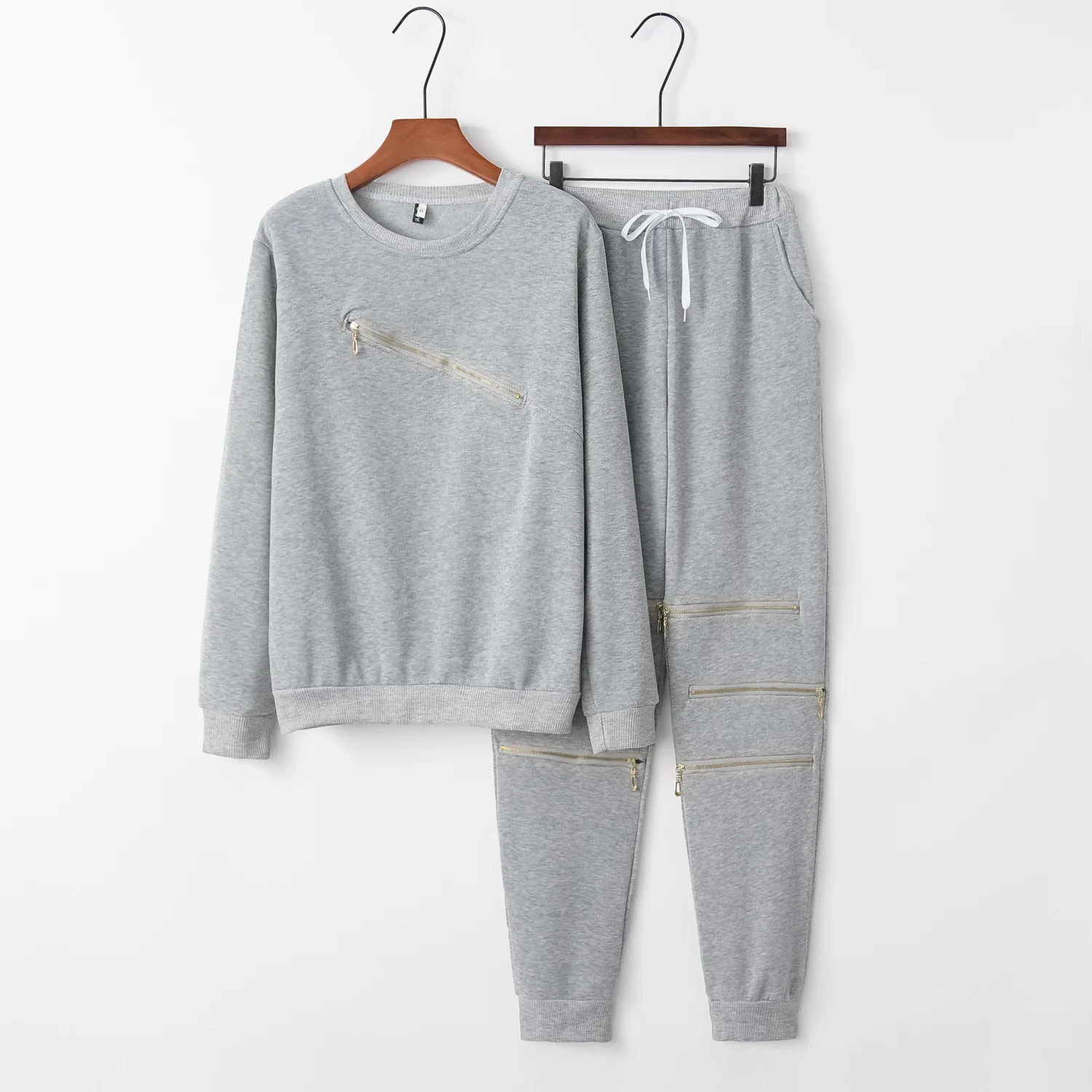 Новый дизайн 2020 модный костюм на молнии лидер продаж женский спортивный комплект