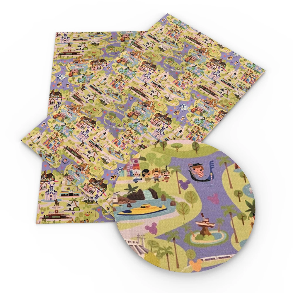 

20*33cm Ordinary Castle Deer Faux Synthetic Leather Fabric For Bows Leather Sheets Crafts DIY Handmade Material,c15965