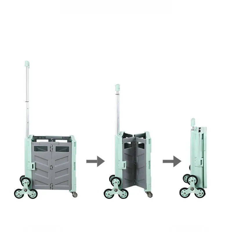 

Collapsible Stair Climbing Utility Cart, Portable Small Trolley with Rolling Swivel Wheels & Telescopic Handle