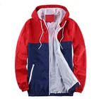 Куртка мужская демисезонная с капюшоном, двойная дышащая куртка с карманами на молнии, рубашка для бега, спортивная короткая ветровка, красный цвет