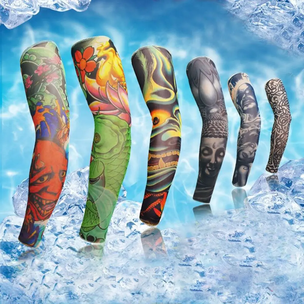 Тату Цветок на руку мужские Бесшовные женские летние солнцезащитные Перчатки