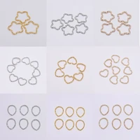 50pcs 16 5mm metal star jump rings twisted split rings connectors diy craft charms spacer beads for diy jewelry making findings