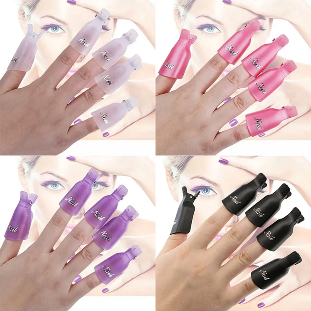 Горячий 10 шт для ногтей пластиковое удаление гель лак без ворса салфетки зажим УФ