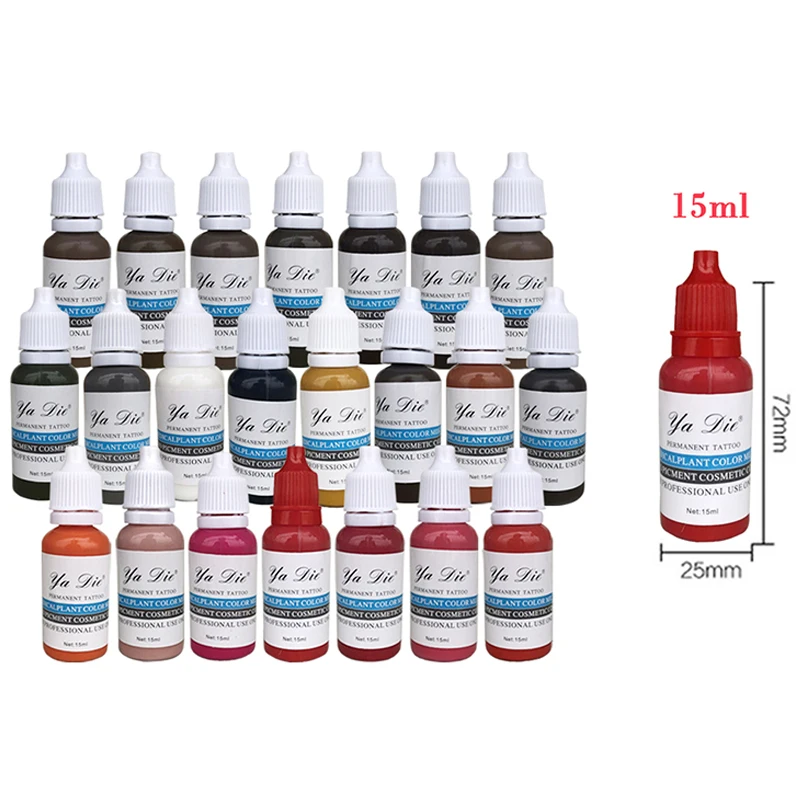 

Permanent Tattoo Ink Pigment For MakeUp Easy To color Micro Pigment Eyebrow Lip Body Tattoo Art Beauty Tools 22pcs