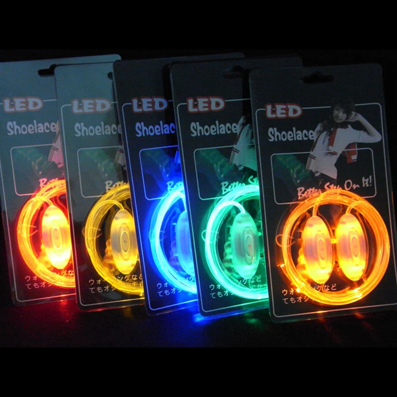 

Hot 1 Pair Fashion LED Luminous Shoelace Toy Accessories Glow In The Dark Improve Manipulative Ability Gift Toys MVI-ing