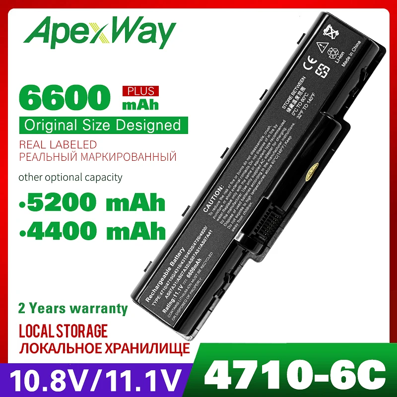 

11.1V 6cell Laptop battery for Acer AS07A71 AS07A32 AS07A31 AS07A41 AS07A51 for Aspire 2930 4530 4320 4535 4710 5735