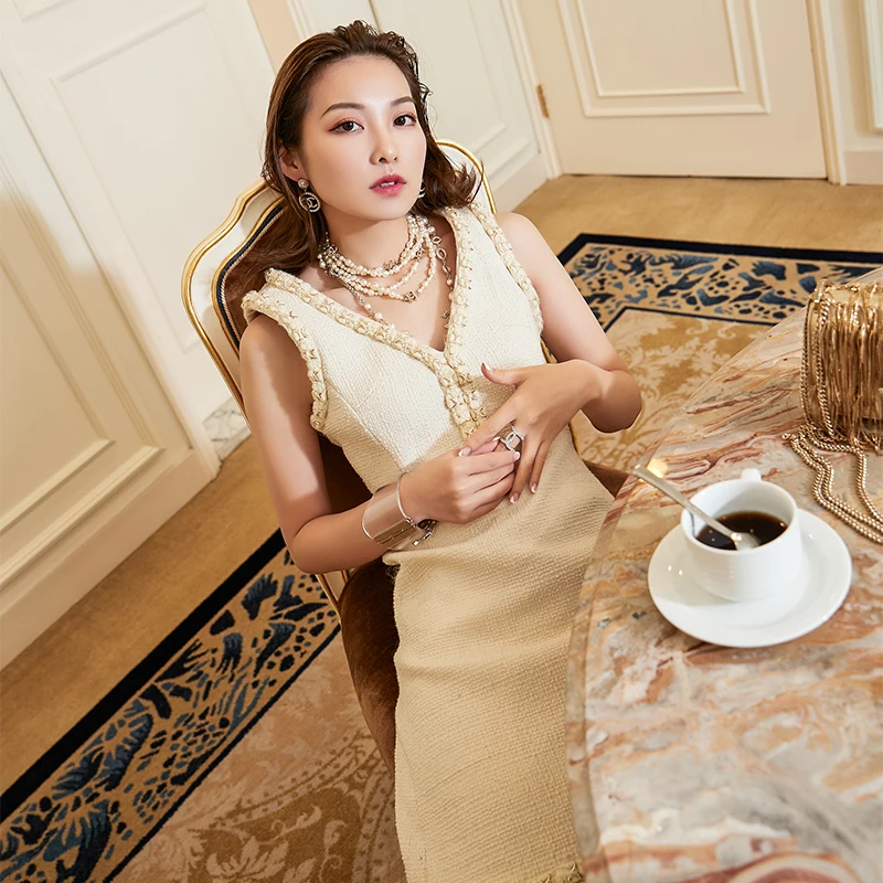 Elegant Ladies Suits Formal Two Piece Set Blazer Mini Dress Runway Designer Luxury Brand Fashion Tweed Long Coat Clothes Female
