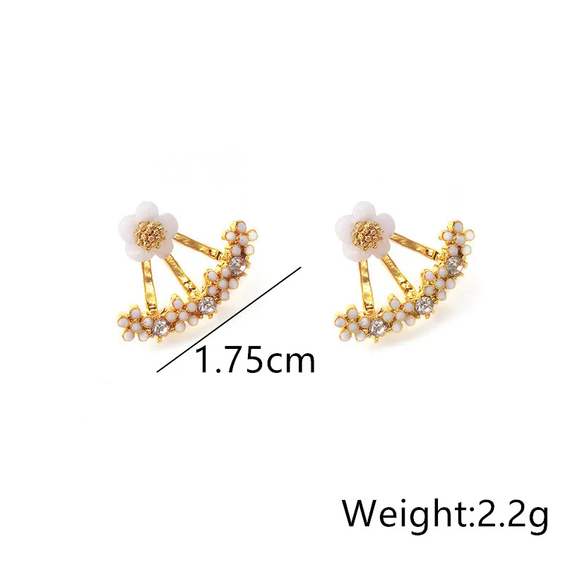 Woozu модные Кристальные серьги гвоздики с цветочным украшением из для женщин