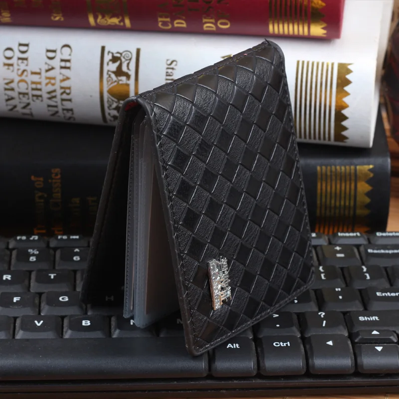 

NEW PU Leather Driver's License Woven Pattern Card Holder Thin ID Card Case Bag Cover for Car Driving Documents Business Wallet