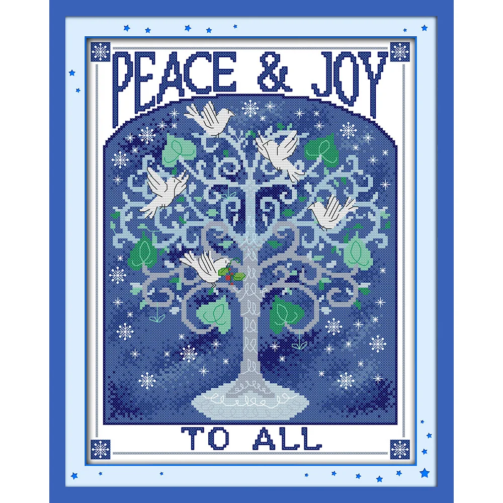 

Joy Sunday Wishing Tree Chinese Cross Stitch Kits Ecological Cotton Clear Stamped Printed 11CT DIY Wedding Decoration For Home