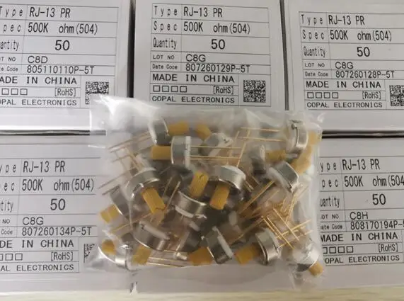 

Японский COPAL precision одинарный потенциометр RJ13 504 RJ-13PR 500K RJ-13SR 500K RJ13SR 504 переключатель