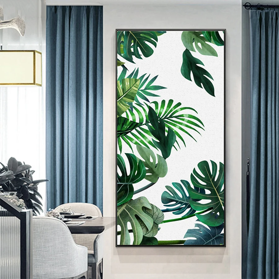 

Алмазная картина 5D "сделай сам", квадратная, круглая вышивка крестом, тропические зеленые листья растений, алмазная вышивка, украшение мозаи...