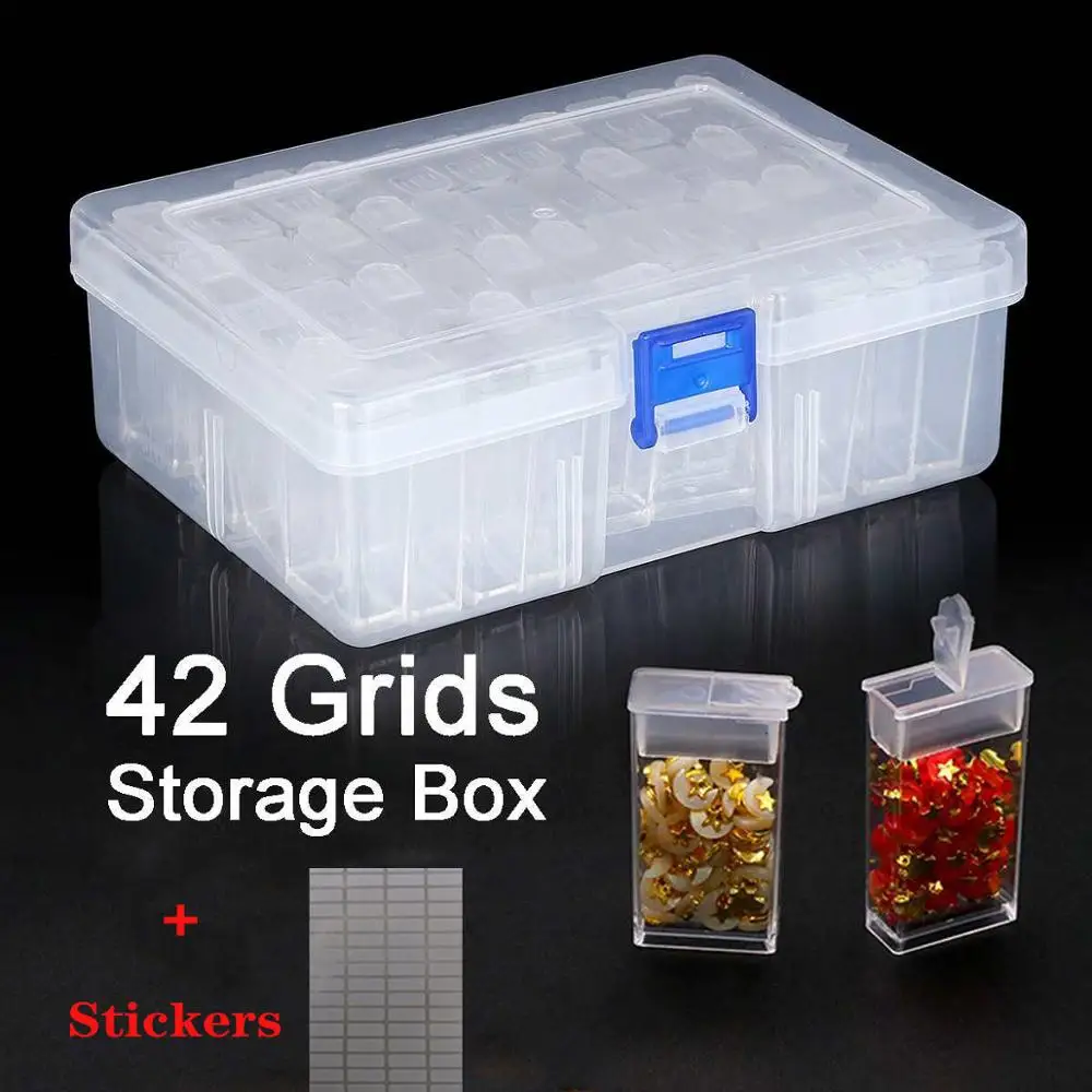 Набор для алмазной живописи 42 сетки контейнер бисера Стразы коробка хранения