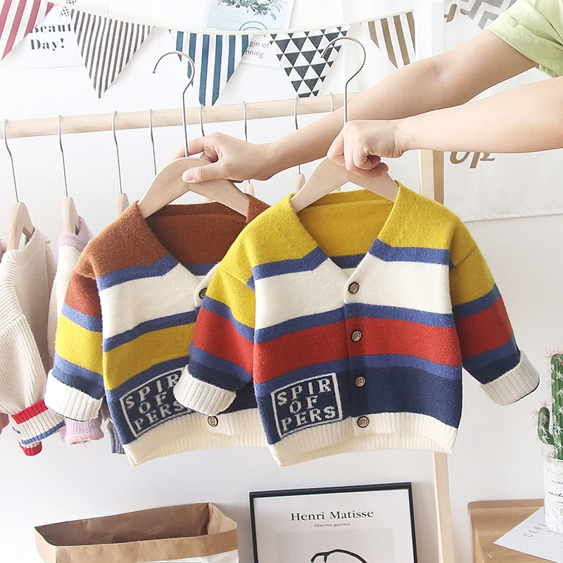 Детский Теплый зимний свитер для маленьких мальчиков и девочек хлопковый