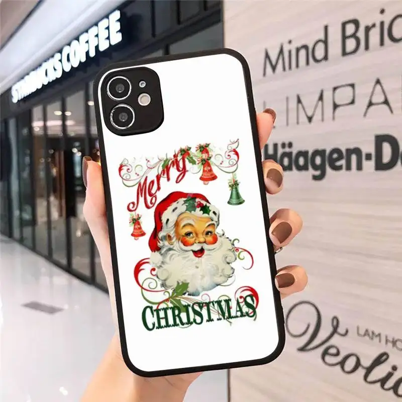 

Merry Christmas New Year gift Phone Case Matte Transparent for iPhone 7 8 11 12 s mini pro X XS XR MAX Plus cover funda