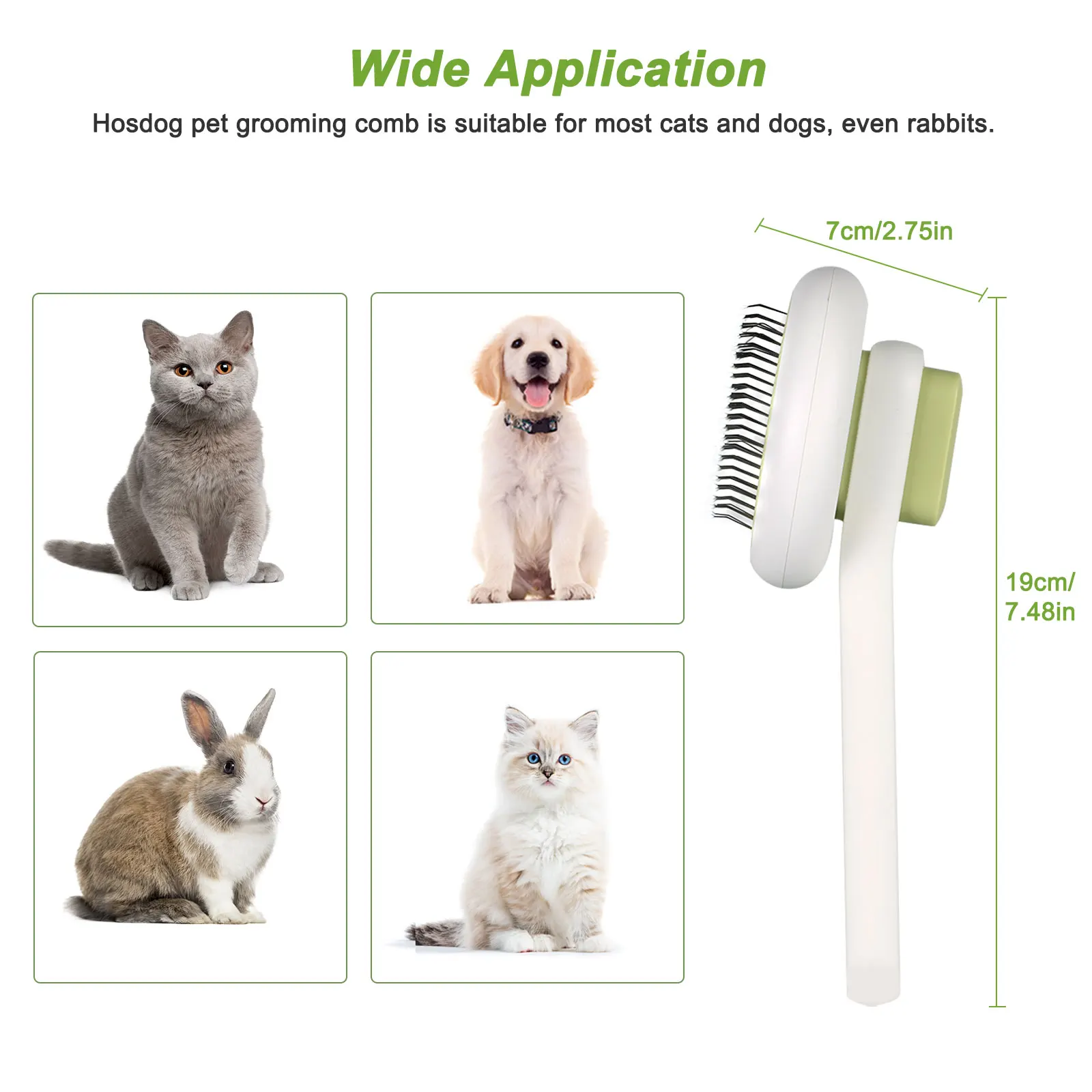 

Self Cleaning Slicker Brush for Dog and Cat Removes Undercoat Tangled Hair Massages Particle Pet Comb Improves Circulation