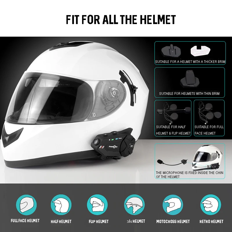 Гарнитура HD 1080P камера для мотоцикла водонепроницаемая Bluetooth видео 6 всадников Wifi