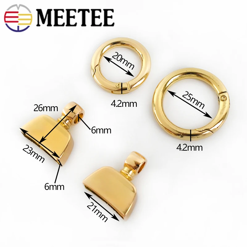 Meetee 5 шт. 20/25 мм пружинное кольцо брелок износ шнур тесьма винт колокольчик Пряжка