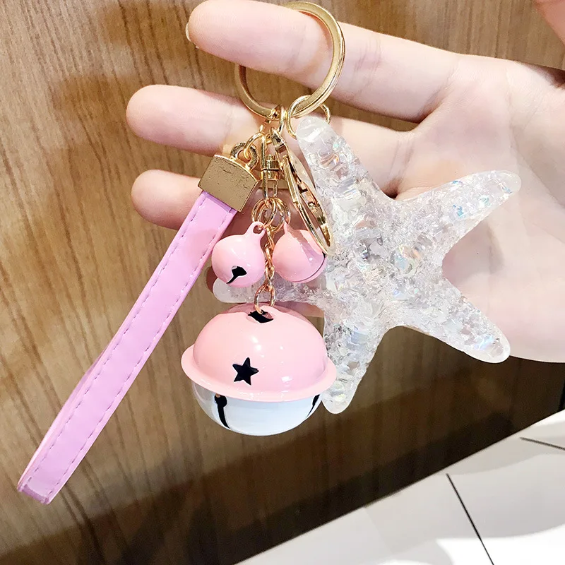 Горячая прозрачная Хрустальная Морская звезда автомобильные брелки Сумка с