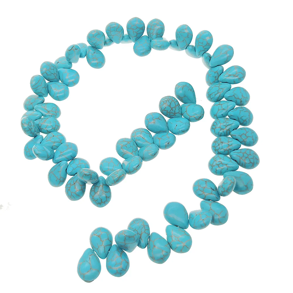 Бусины из натурального полудрагоценного камня бирюзовые плоские свободные 10 18 м