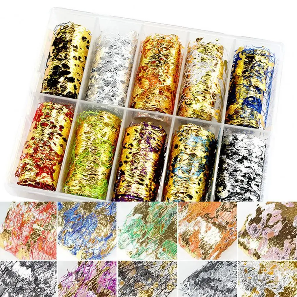 

80% Hot Sale Nail Foil Ultra Thin Polishing Nails Manicure Decoration 3D Foil Mesh Stickers Glitter Decals for Beauty