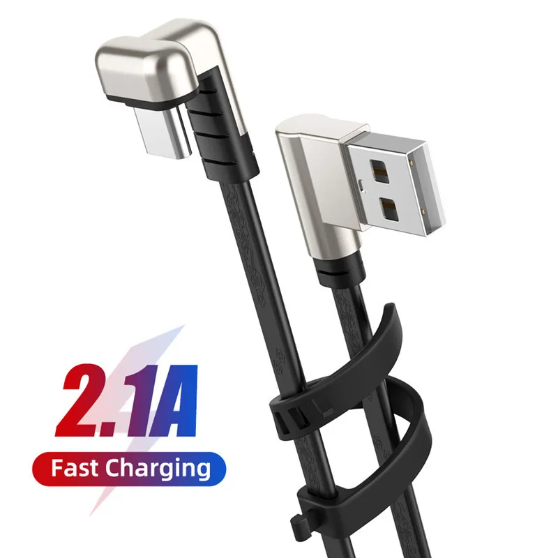 Кабель USB C 2.1A 90 градусов игровой кабель для Samusng Huawei P40 5G шнур быстрой зарядки