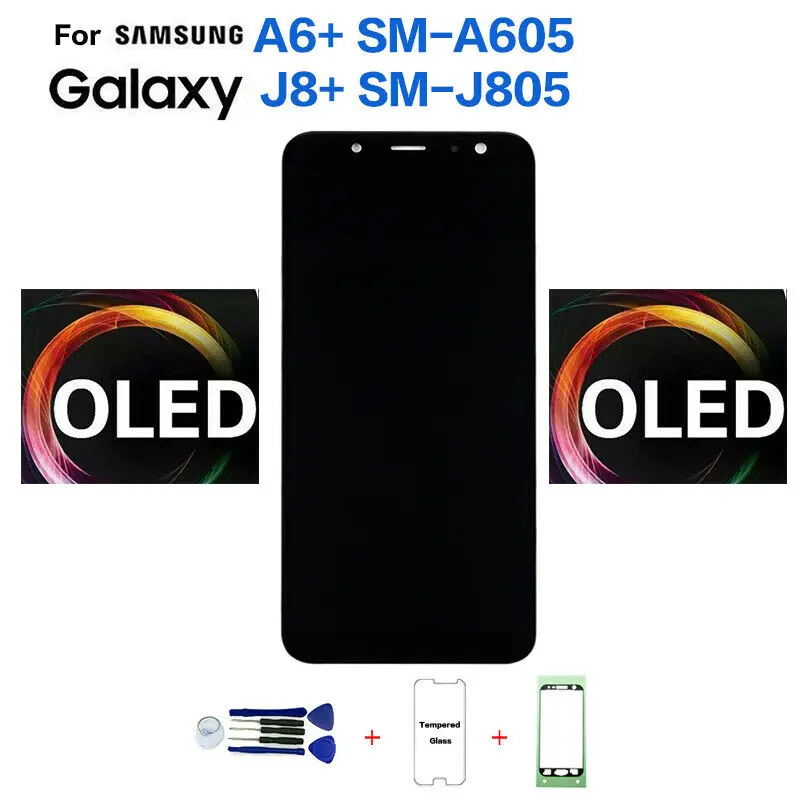 ЖК-дисплей для Samsung A6 + A605 SM-A605F A605FN A605GN сменный экран J8 J805 SM-J805F модуль ЖК-дисплея |