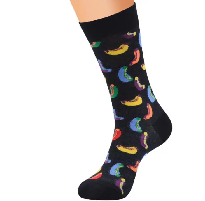 Модные художественные Носки с рисунком счастливые мужские носки из хлопка