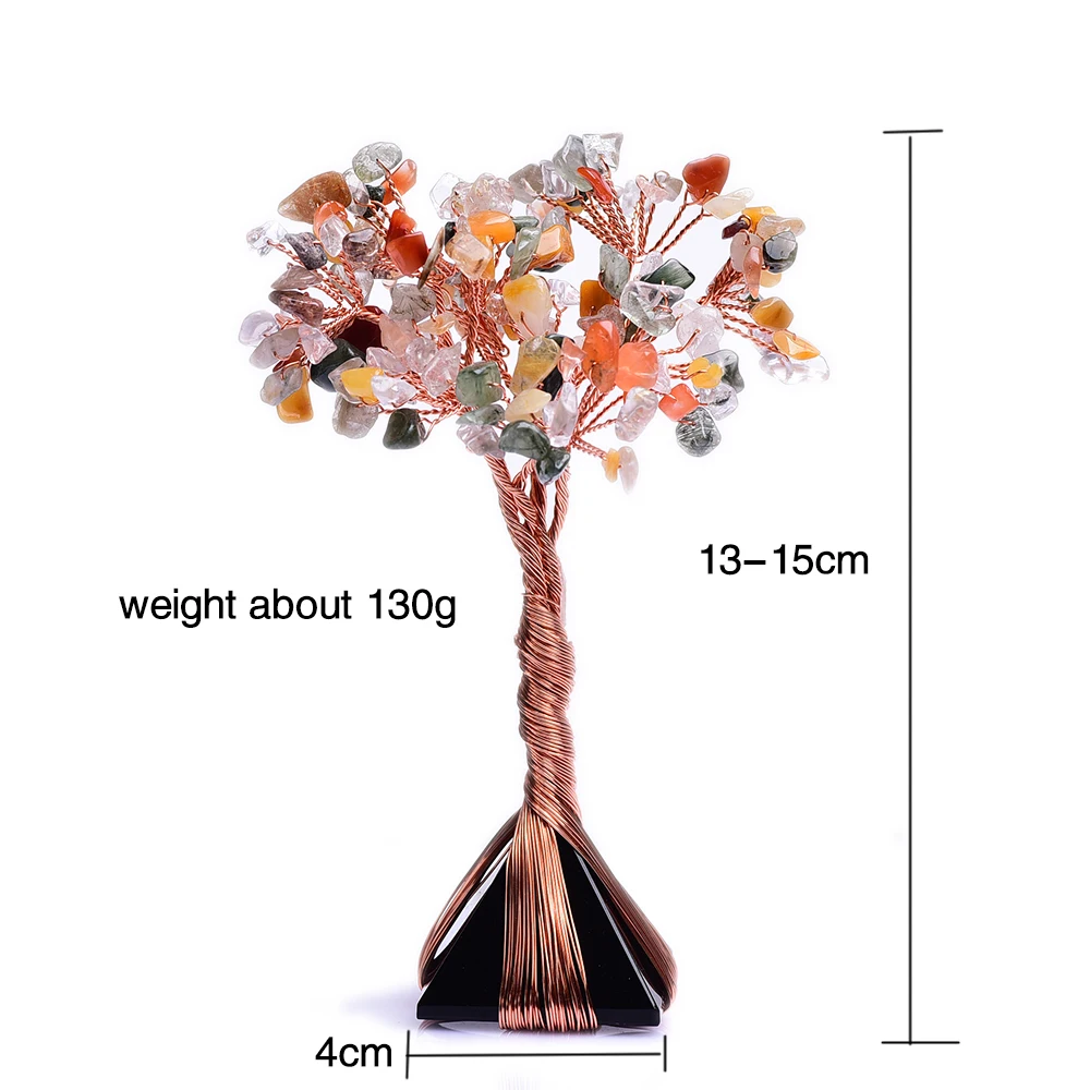 1 шт. обсидиановое искусственное Хрустальное дерево ручной работы медная