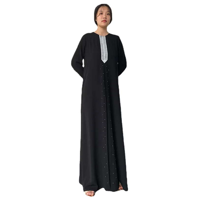 

2021 New Muslim Women's Abaya Malaysia Middle East Arab Dubai Loose Fashion Casual Style Abaya Ensemble Femme Musulmane