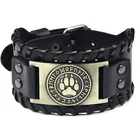 Toten дизайнерский бриллиантовый браслет Beamon для мужчин, ручная работа, широкий кожаный браслет, регулируемые браслеты, ювелирные изделия в стиле панк