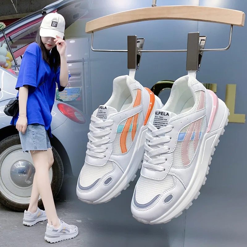 

White Shoes Women 2021 Summer New Leisure Breathable Dad Shoes for Women Sneakers Net Upper Board Shoes Woman Shoes