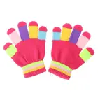 1 пара, детские перчатки, теплые зимние детские цветные вязаные перчатки в полоску для мальчиков и девочек, Однотонные эластичные перчатки разных цветов