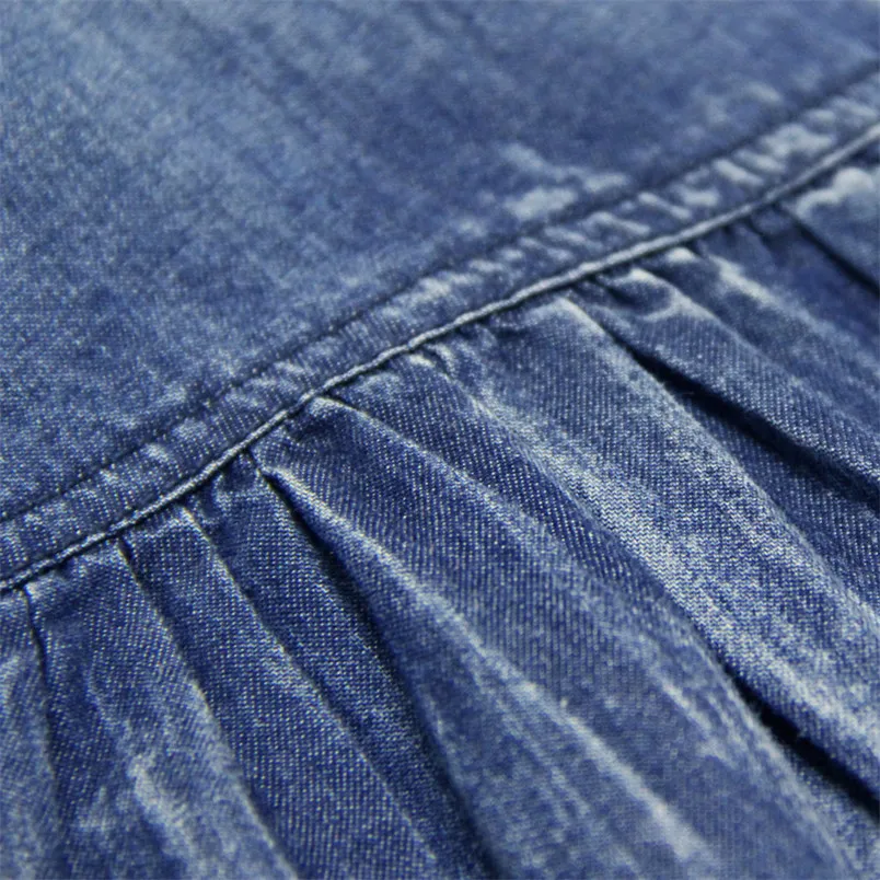 

Women Embroidery Tassel Denim Dress 2020 Spring Vintage Vestidos V-Neck Half Lantern Sleeve Dresses Feminina Vestido 82053