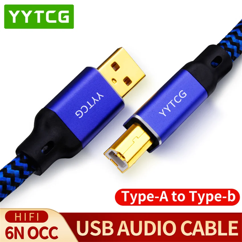 

YYAUDIO Hi-End OCC высокочистый посеребренный аудиосигнал линия USB аудио кабель передачи данных USB кабель DAC USB Hi-Fi кабель A-B USB кабель