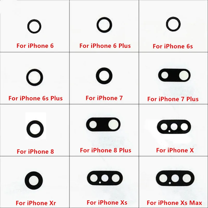 Запасные части для задней камеры стеклянное кольцо объектива Крышка iPhone 6 6s 7 8 Plus X