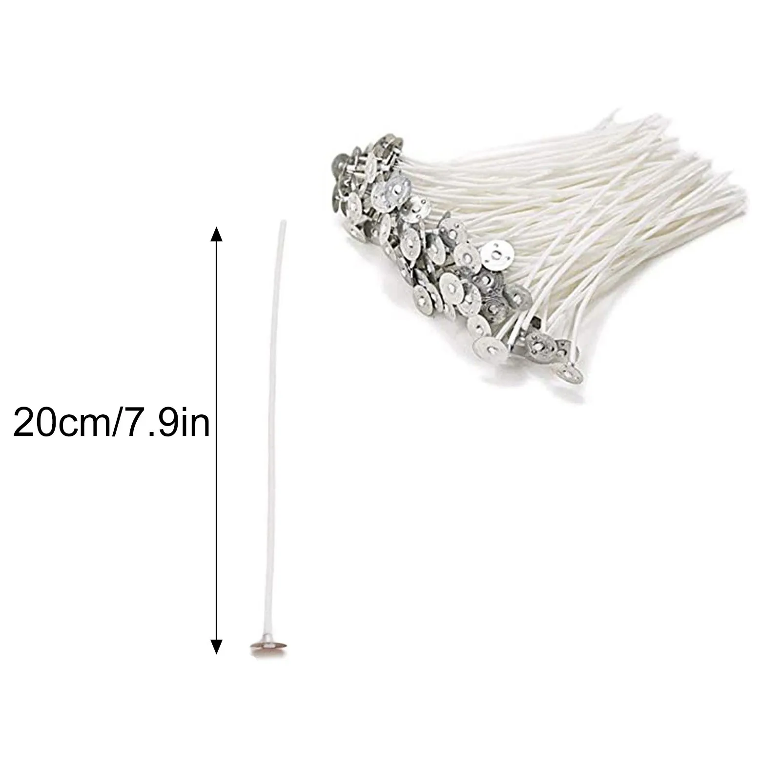 

100PC Candle Wicks Smokeless Wax Pure Cotton Core 20.15/9 /10/5 cm DIY Candle Making Pre-waxed Wicks For Party Supplies
