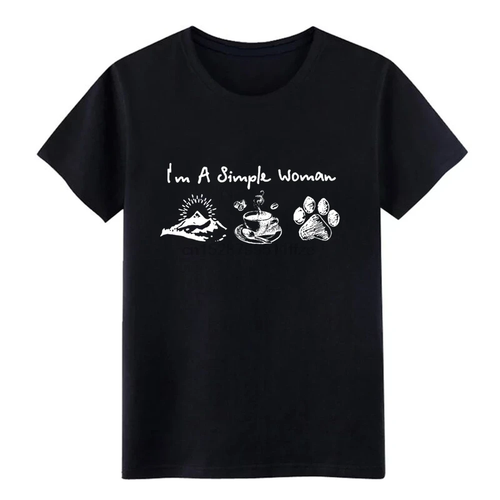 Мужская футболка I m A Simple Woman Camping And coffee Dog Paw дизайнерская с коротким рукавом