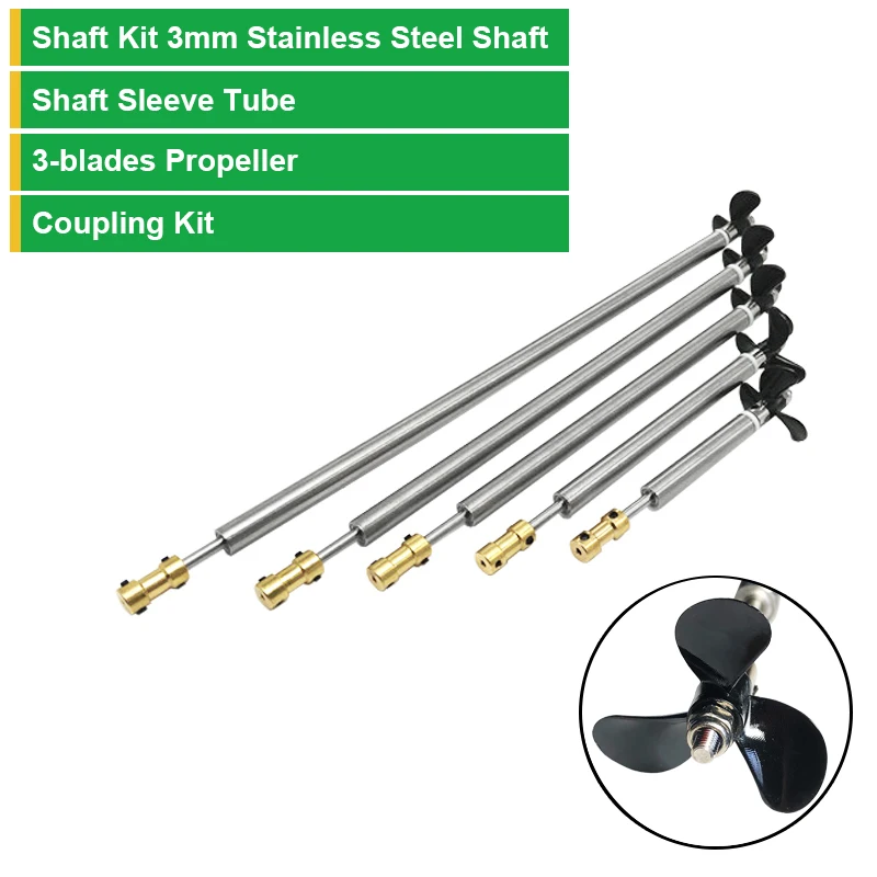 Комплект вала 3 мм вал из нержавеющей стали + втулка лопастной пропеллер