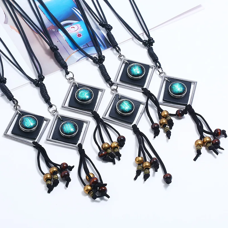 Модные знаков зодиака ожерелье скорпион Лев кулоны для тельцов Регулируемый