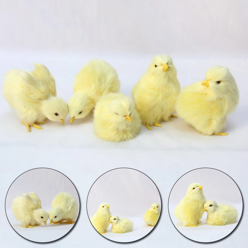 

Realistic Furry Animal Simulation Chick Plush Toy Doll Children Cognition Chicken Model Sound Chicken Easter Gift Kids Soft Toy